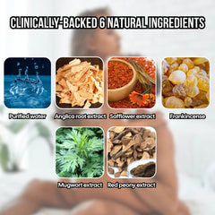 Control spray ingredients graphic with purified water and plant extracts icons