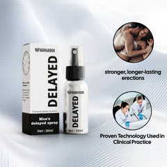 Control spray box and 30 ml pump bottle with medical-style proof icons