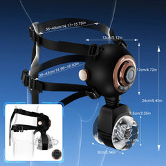 Ardor™ Forge Trainer black masturbator with adjustable chest strap and rose-gold control unit