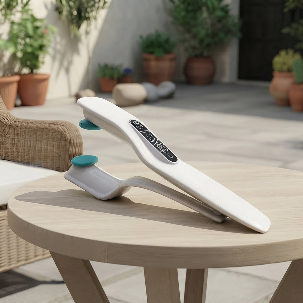 Ardor™ Reflex Pro handheld device, white with oval shape and teal accents
