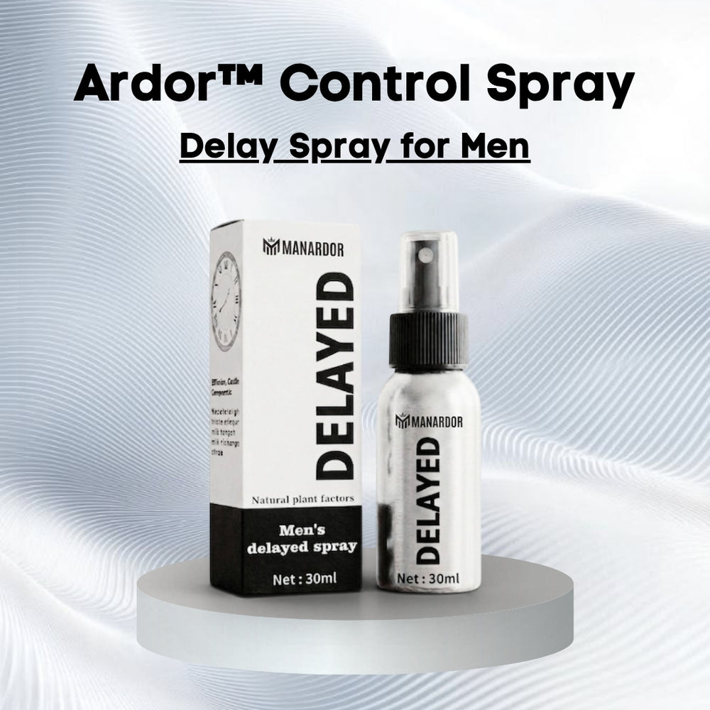 Men's delay control spray bottle with sprayer and boxed packaging, 30 ml.