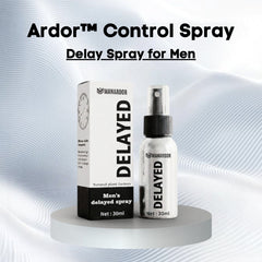 Men's delay control spray bottle with sprayer and boxed packaging, 30 ml.
