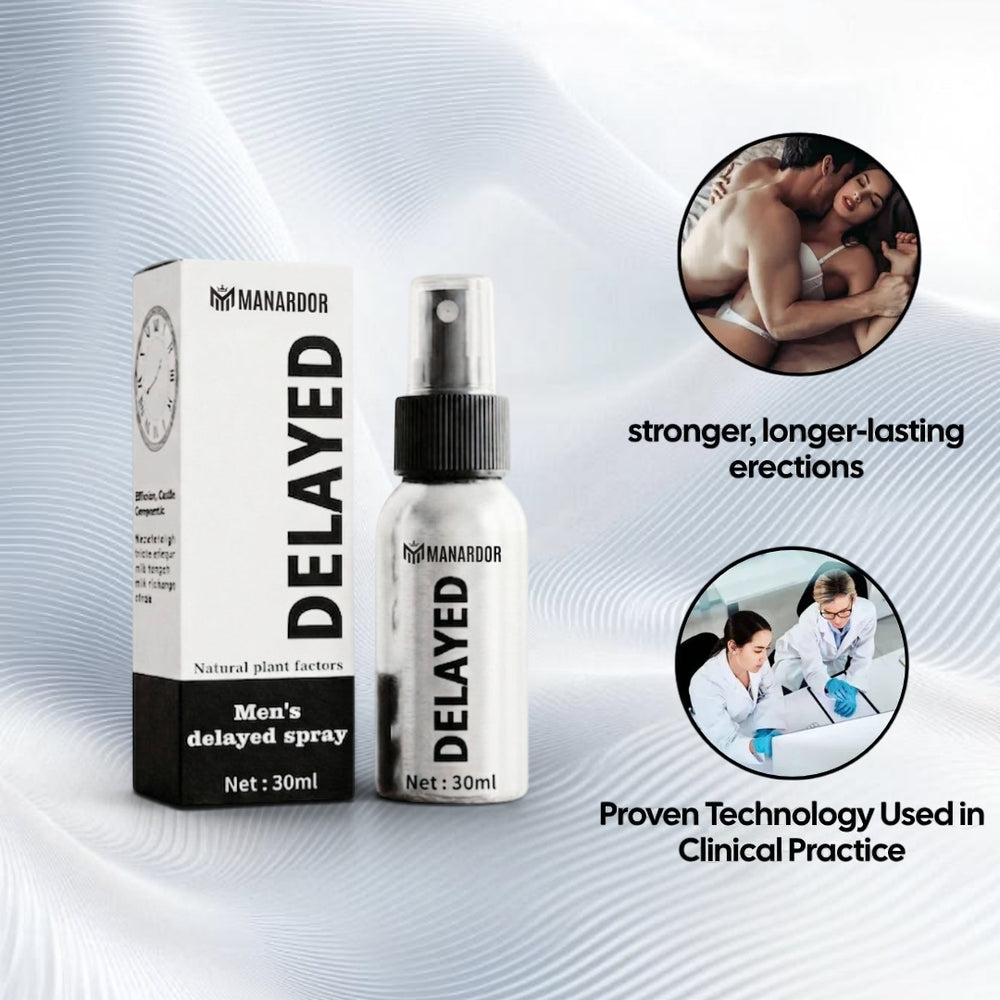Control spray box and 30 ml pump bottle with medical-style proof icons