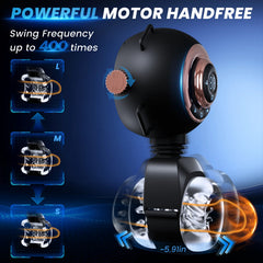 Ardor™ Forge Trainer black hand-free masturbator head with rose-gold control ring and motor chamber