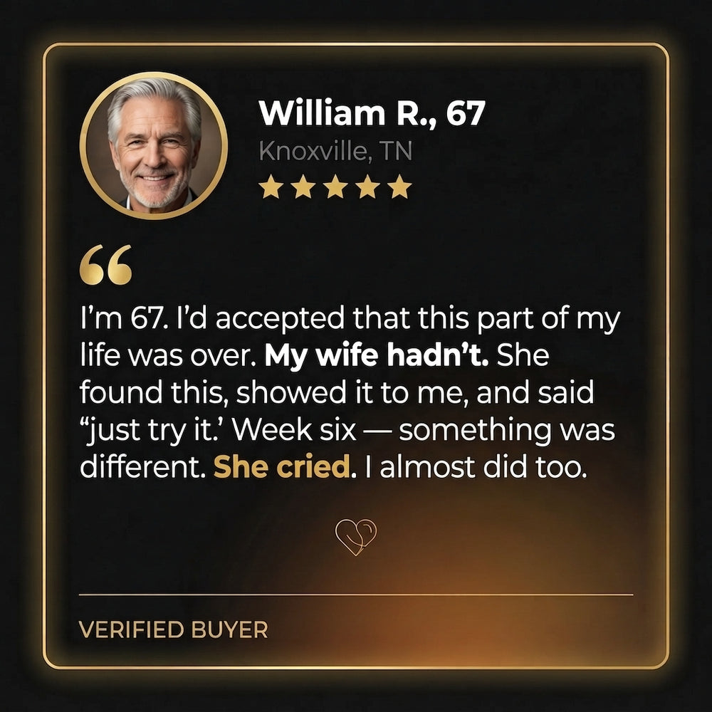 Verified buyer testimonial card with customer photo and star rating