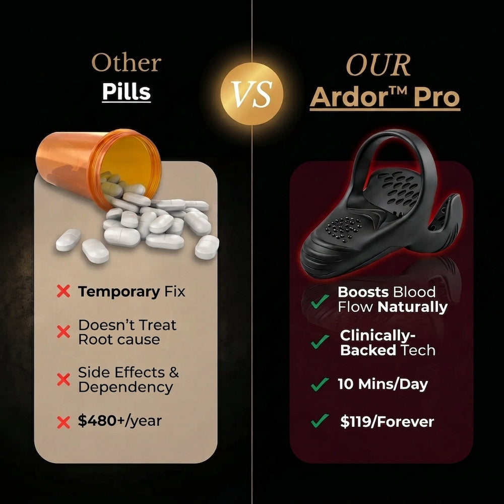 Ardor™ Pro black suction pump with dotted massage pad and curved design