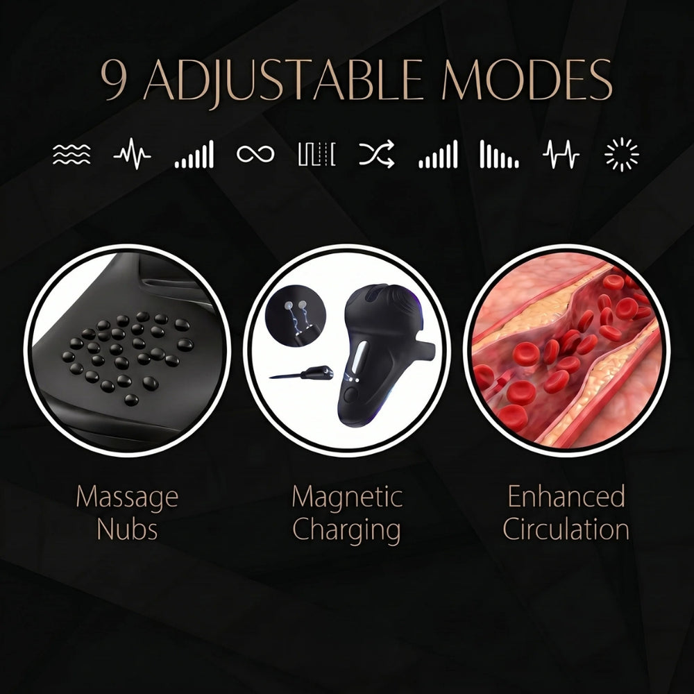 Black suction therapy pump with massage nubs and soft-touch outer sleeve